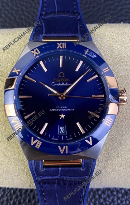 Omega Co-Axial Constellation 41MM 904L Steel - Blue Dial 1:1 Mirror Replica Watch