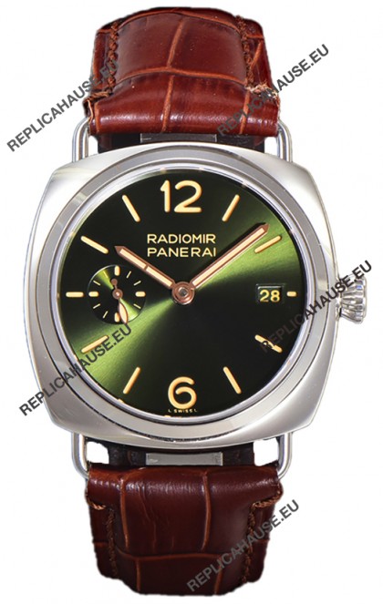 Panerai Radiomir PAM1573 Quaranta 40MM 904L Steel Green Dial Watch in 1:1 Mirror Replica 