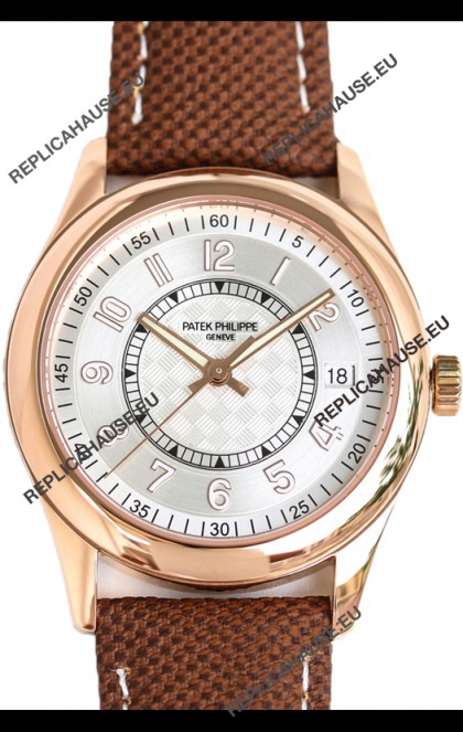 Patek Philippe Calatrava 6007R Steel Dial Rose Gold 1:1 Mirror Replica Watch
