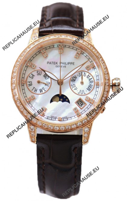 Patek Philippe Grand Complications Ladies First Perpetual Calendaer Rose Gold Swiss Replica Watch 
