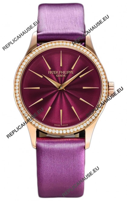 Patek Philippe Calatrava 4997 Ladies Rose Gold Pink Dial with Swiss Automatic Movement Watch
