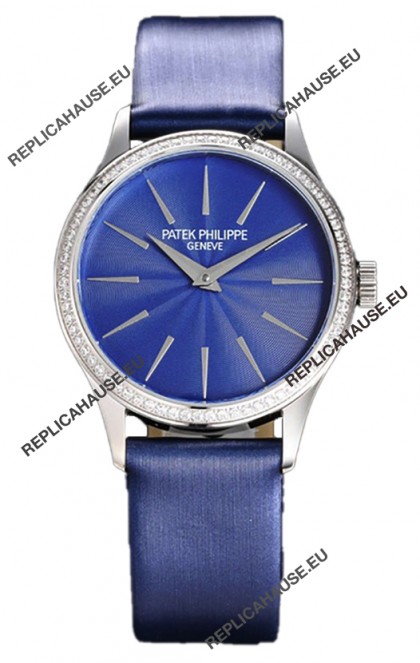Patek Philippe Calatrava 4997 Ladies Steel Case Blue Dial with Swiss Automatic Movement Watch