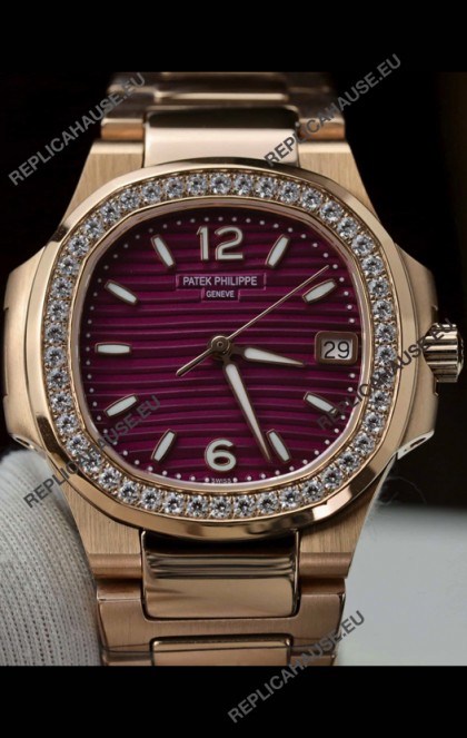 Patek Philippe Nautilus 7010/1R-013 Rose Gold Casing 32MM Swiss Quartz 1:1 Mirror Replica