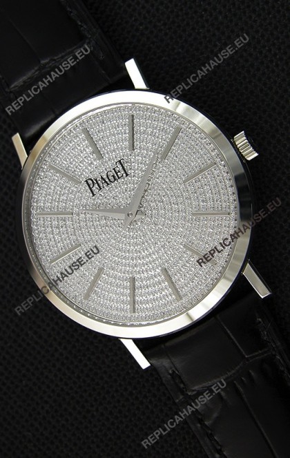 Piaget Altiplano G0A36128 Paved Diam Dial Swiss Quartz Replica Watch in Steel Case