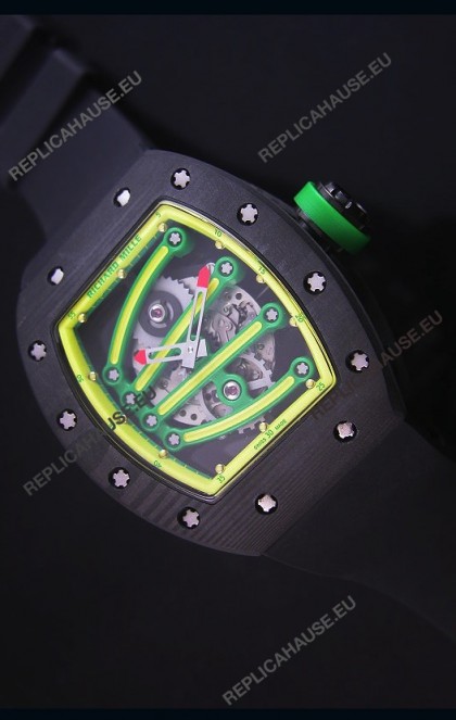 Richard Mille RM059 Yohan Blake Forged Carbon Case Swiss Replica Watch in Yellow Bezel