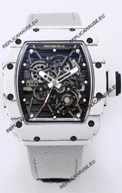 Richard Mille RM35-01 Rafael Nadal Carbon Fiber Casing with Genuine Tourbillon Super Clone Watch