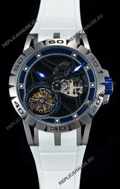 Roger Dubuis Excalibur Spider Flying Tourbillon Skeleton Titanium Casing 1:1 Mirror Swiss Watch
