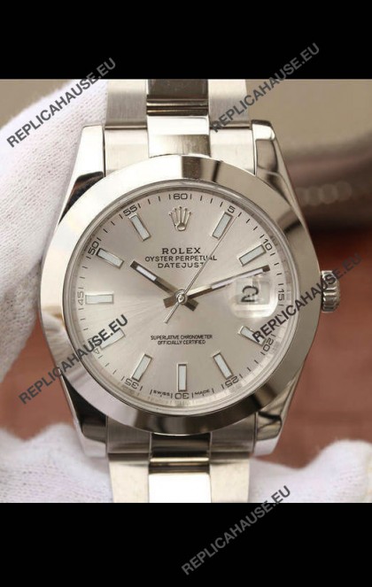 Rolex Datejust 41MM Cal.3135 Movement Swiss Replica Watch in 904L Steel / Steel Dial
