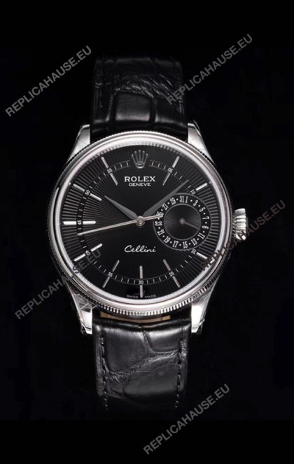 Rolex Cellini Date Ref#50519 Replica 1:1 Mirror 904L Steel Watch Black Dial