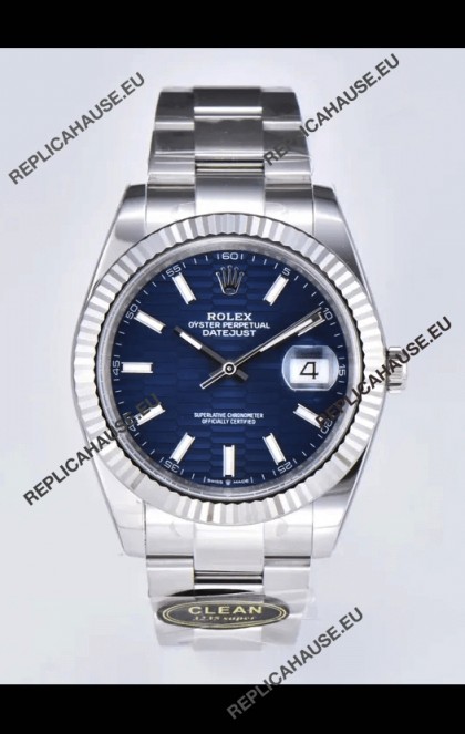 Rolex Datejust Cal.3235 Movement 1:1 Mirror Replica 904L Steel 41MM - Blue Fluted Motif Dial