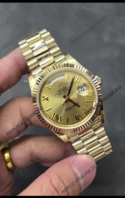 Rolex Day Date Presidential 18K Rose Gold Watch 40MM - Gold Dial 1:1 Mirror Quality