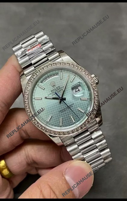 Rolex Day Date Presidential 904L Steel 40MM - Blue Patterned Dial 1:1 Mirror Quality Watch