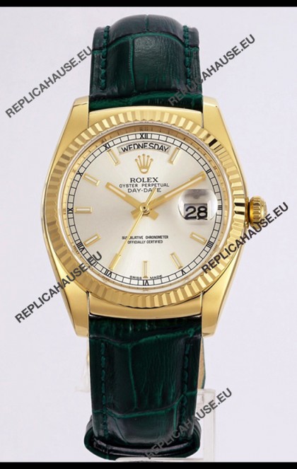 Rolex Day Date Yellow Gold 904L Steel Casing Watch in Steel Dial 36MM - 1:1 Mirror Quality
