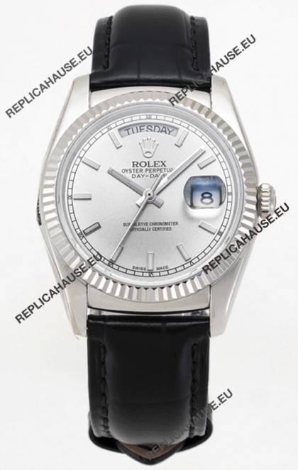 Rolex Day Date 904L Steel Casing Watch in Steel Dial 36MM - 1:1 Mirror Quality