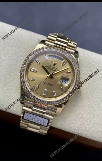 Rolex Day Date 40MM 1:1 Rose Gold in Gold Dial 1:1 Mirror Replica Watch