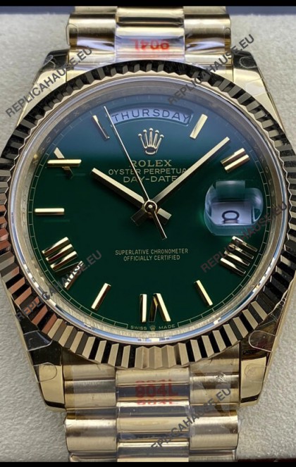 Rolex Day Date Presidential 18K Rose Gold Watch 40MM - Olive Green Dial 1:1 Mirror Quality