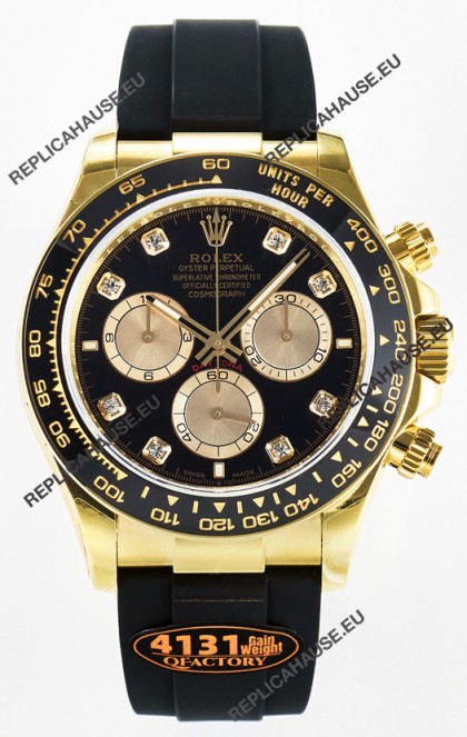 Rolex Cosmograph Daytona M126518 Yellow Gold Black Diamonds Dial Original Cal.4131 Movement