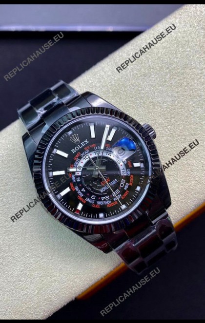 Rolex SkyDweller Swiss Watch in PVD Coated Case - DIW Edition Black Dial