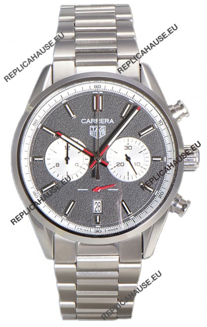 Tag Heuer Carrera Chronograph 43 Swiss Quartz Replica Watch Grey Dial Steel Strap