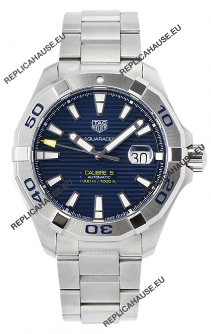 Tag Heuer Aquaracer Calibre 5 1:1 Mirror Replica Watch Blue Dial 904L Steel 44MM