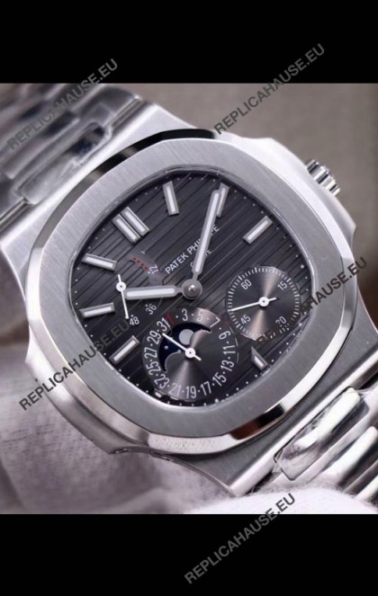 Patek Philippe Nautilus 5712/1A 1:1 Quality Swiss Replica Watch in Grey Dial Steel Strap