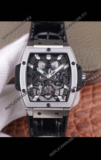 Hublot Masterpiece MP Edition Genuine Tourbillon Swiss Replica Watch in Titanium Casing