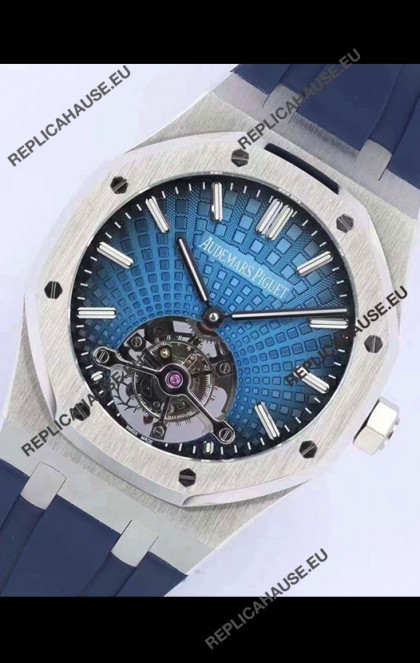 Audemars Piguet Royal Oak Tourbillon 41mm Blue Dial in 904L Steel Case Rubber Strap