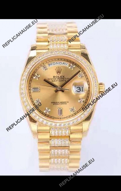 Rolex Day Date Presidential 18K Yellow Gold Watch 36MM - Gold Dial 1:1 Mirror Quality Watch