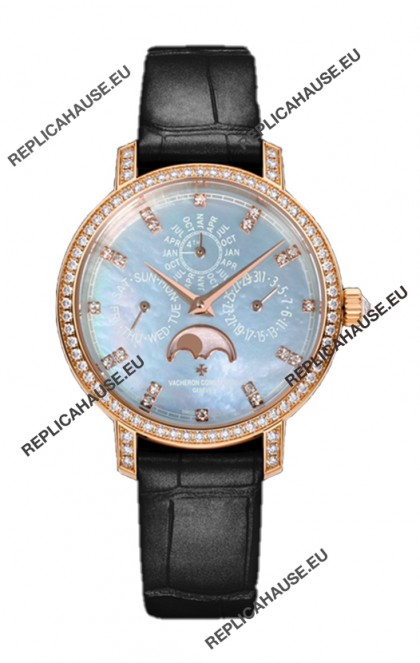 Vacheron Constantin Traditionelle Perpetual Calendar Ultra-Thin Rose Gold Swiss Replica 