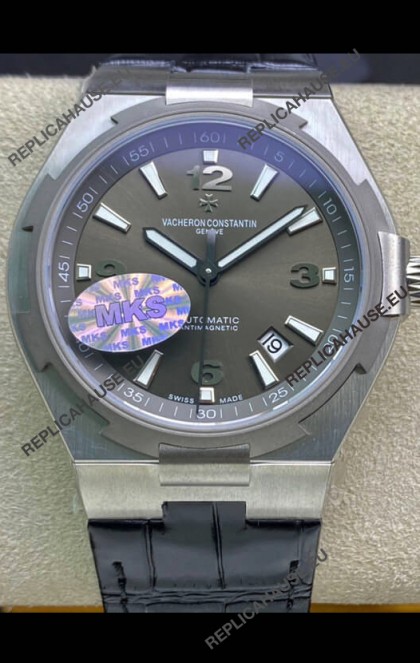 Vacheron Constantin Overseas 1:1 Mirror Swiss Replica Watch in Grey Dial - Leather Strap