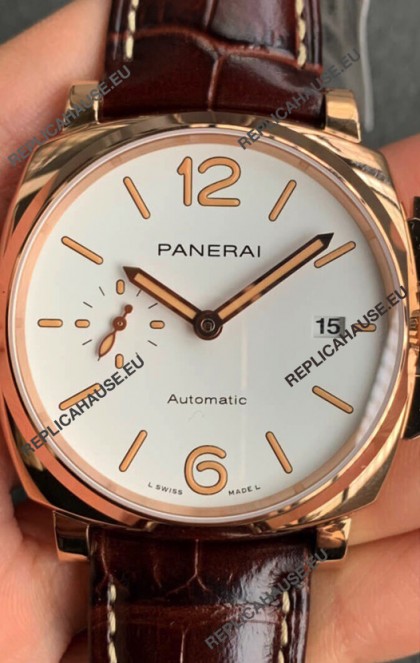 Panerai Luminor DUE PAM1042 Edition 1:1 Mirror Swiss Replica Watch in Rose Gold Casing 42MM