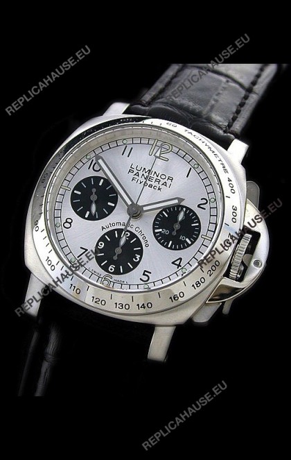 PaneraiÂ Luminor Flyback Automatic Swiss Watch in Silver Dial
