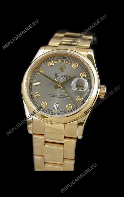 Rolex Day Date Swiss Full Gold Diamond Replica Watch