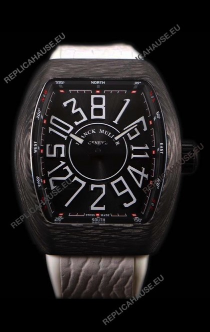 Franck Muller Vanguard Carbon Casing Black Indexes Swiss Watch