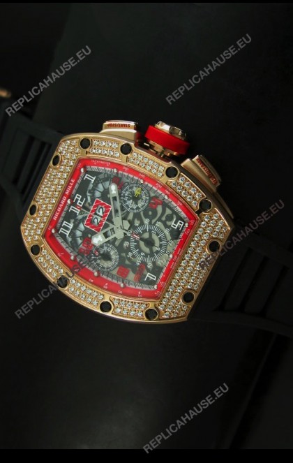 Richard Mille Filippe Massa Edition Titanium Swiss Replica Watch in Pink Gold Case