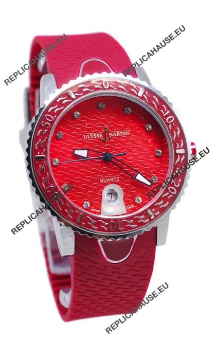 Ulysse Nardin Lady Diver Starry Night Replica Watch in Red Dial