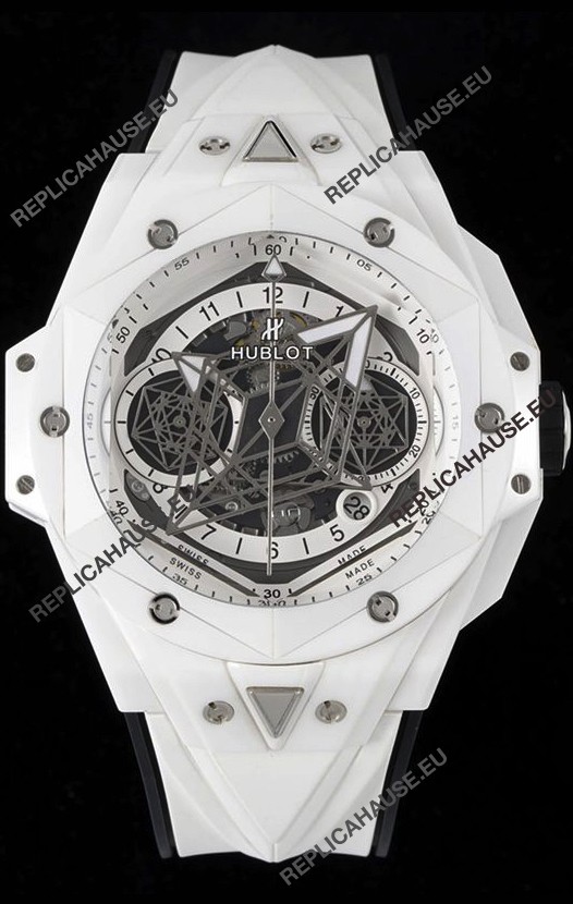 Hublot Big Bang UNICO Sang Bleu II White Ceramic 1:1 Mirror Quality Swiss Replica Watch 