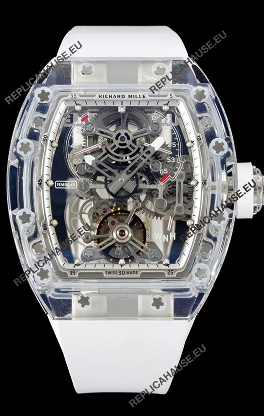 Richard Mille 56-01 Transparent Sapphires Casing with Genuine Swiss Tourbillon Movement Super Clone