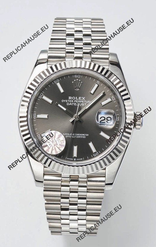 Rolex Datejust Cal.3235 Movement Swiss Watch 1:1 Mirror Replica 904L Steel 41MM - Grey Dial 