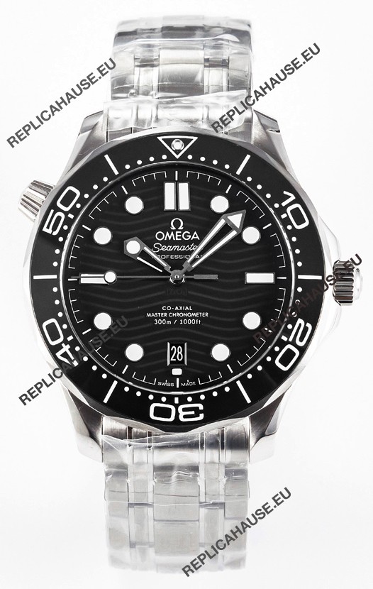 Omega Seamaster Super Clone 300M Master Chronometer Black Swiss 904L Steel Watch