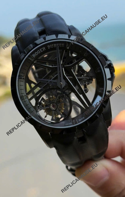Roger Dubuis Super Clone Excalibur Spider Flying Tourbillon Skeleton Titanium Casing 42MM