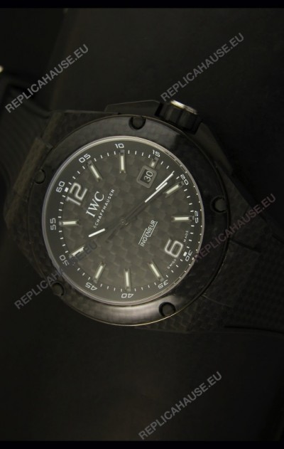 IWC Ingenieur Carbon Casing Swiss Replica Watch in Black Carbon Dial