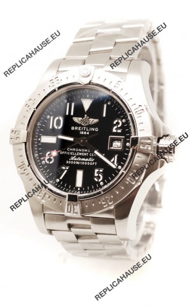 Breitling Chronograph Chronometre Swiss Replica Watch in Black Dial