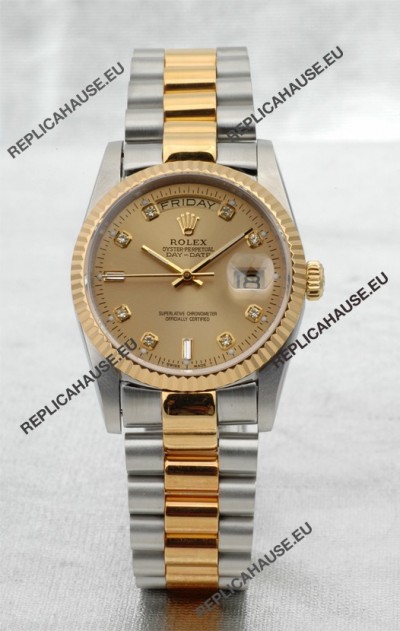 Rolex Day Date Two Tone Swiss Replica Watch