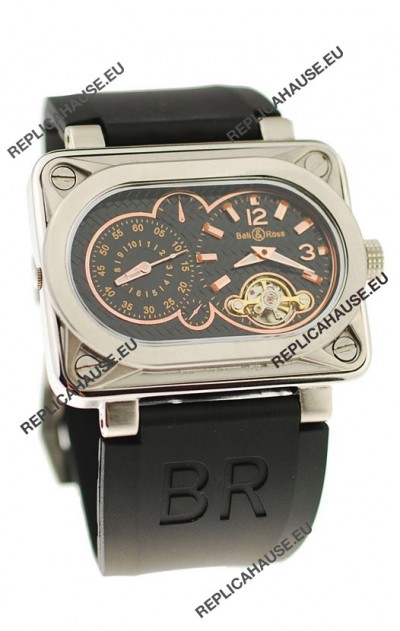 Bell and Ross BR Minuteur Tourbillon PVD Japanese Watch in Rose Gold Markers