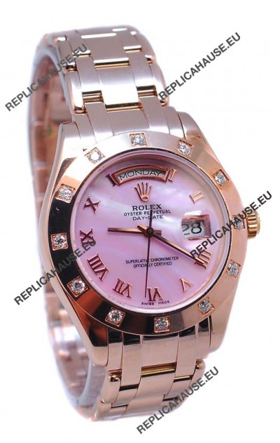 Rolex Day Date Pink Mother of Pearl Swiss Replica Watch