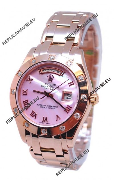 Rolex Day Date Pink Mother of Pearl Swiss Replica Watch