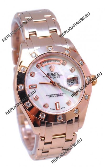 Rolex Day Date White Mother of Pearl Swiss Replica Watch