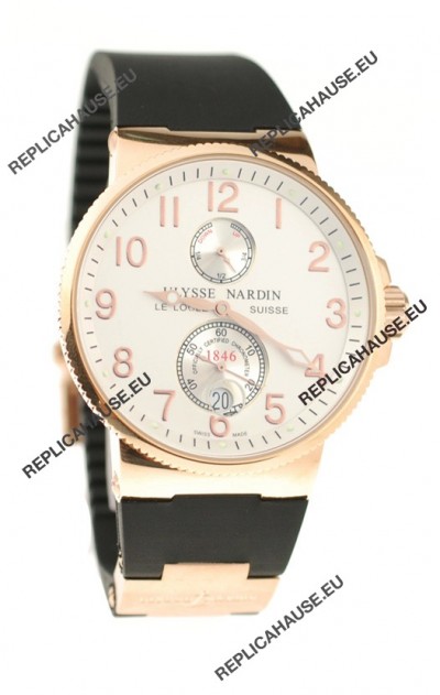 Ulysse Nardin Maxi Marine Chronometer Japanese Replica Rose Gold Watch