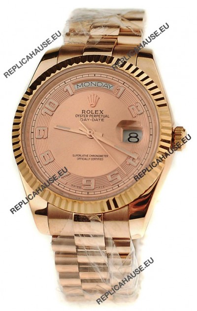 Rolex Day Date Pink Gold Japanese Replica Watch